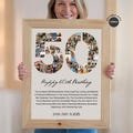50th Birthday Photo Collage Template, Personalized 50th Birthday Gift for Women, Gift For A Best Friend Turning 50, Milestone Birthday Gifts