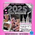 January Nail Flyer, New Years Nail Booking Flyer, January Nail Tech Flyer, New Years Nail Appointment Flyer, Presson Nails, Gel Nail Booking