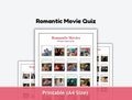 Printable Romantic Movies Quiz, Valentines Day Game, Date Night, Couples Game, Movie Trivia, Pub Quiz, Picture Quiz in PDF