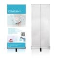 31.5" Retractable Banner Stand with Custom Graphic – Portable Roll-Up Display for Trade Shows, Events, Business Promotions, Durable Design