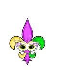 Template door hanger, Mardi Gras, fleur de lis, Mardi Gras mask
