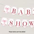 Valentines Baby Shower Bunting Banner, Bow Baby Shower Gorl, Bunting Garland Template, Love Baby Shower bunting flags  BB115