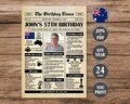 57th Birthday Newspaper Poster Australia, Back in 1968 Aussie Poster, What Happened in 1968, Born in 1968 Sign Australian Version Printable