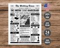 51st Wedding Anniversary Newspaper Poster, 1974 Anniversary Sign, 51st Anniversary Gift, Married in 1974 Poster Digital Download