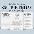 85th Birthday Games for Mens 85th Birthday Party Game Bundle Born in 1940 Games Printable 85th Birthday Dad Games 85th Bday 1940 Quiz MB2