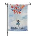 Valentine's Wishes Whimsical Garden Flag, February Home Decor, Valentine's Day Flag, Valentine's Day gift, Hearts Art,  Yard Decor
