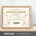 Editable Vintage Baptism Certificate Printable, Church Modern Certificate of Baptism, Church Elegant Printable Certificate Baptism Design.