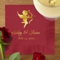 Personalized Valentine's Wedding napkins, custom wedding napkins, Valentine's Foil Cocktail Napkins, Foil Luncheon Napkins, wedding decor