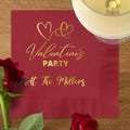 Valentine's Party Napkins, Valentine's Foil Cocktail Napkins, Valentine's Foil Luncheon Napkins, Personalized Valentine's Napkins, Party