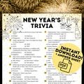 New Year's Eve Game, New Years Trivia Game, Printable New Years Decor, New Years Games, New Years Trivia, Adult New Year Party Game, 2025
