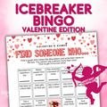 Find Someone Who Valentine's Day Bingo, Mix and Mingle Human Bingo, Adult Icebreaker Party Game, Printable Galentines Game for Teens Adults