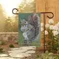 Garden Banner, Squirrel Themed Flag for Garden & House Decor, Watching My Garden Gift, Outdoor Flag, Yard Sign, Spring Summer, Grandma gift