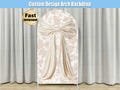 Beige Bow Arch Backdrop Cover Stand Toile Coquette Baby Bridal Shower Girl Party Custom Floral First Birthday Arched Chiara Wall Panel