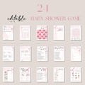 Pink Coquette Bow Baby Shower Games Bundles Template Printable, Baby Girl, Pink Bow, Pink Coquette Baby Shower Games Set, Dusty Pink Bow