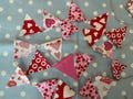 Valentine’s Day fabric  bunting cotton fabric banner, pennants,weddings, party flag,photo shoots,events,corporal events parties