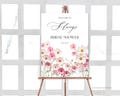 Love In Bloom Bridal Shower Welcome Sign, Pink Flower Stems, Printable Bridal Shower Welcome Sign Template, Bridal Shower Brunch, LINB2