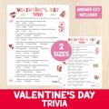 Valentine's Day Trivia Game - Valentine's Day Activity - Printable Valentine's Quiz Game - Adults & Kids - Fun Valentine's Day Party Game