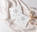 Snow In Love Tag, Editable Template, Winter Wonderland Bridal Shower Thank You Favor Tag , Gift Tags, Snowflakes, Watercolor, Canva Template