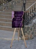 Editable Shades of Purple Birthday Welcome Sign, Purple and Gold Birthday Entrance Sign, Printable Instant Download