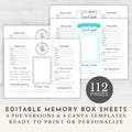 Memory Box Sheets, School Memory Box, Memory Box Questionnaire, Kids Interview Questions, Keepsake Box, School File Box, School Memories