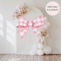 Pink Bow Bridal Shower Backdrop Coquette theme Balloon Arch Backdrop She's Tying the knot Bridal Shower Welcome Sign Coquette Aesthetic