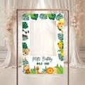Editable Safari Photo Booth Frame, Photo Prop Frame Printable Template, Wild One Birthday Frame, Woodland Animals Birthday Photo Booth Decor