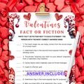 Valentines Fact or Fiction Game, Valentines Day Games Adults, Kids Valentines Games, Family Valentine Party Game, Valentine Printable Games