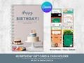 Editable Birthday Gift Card Book, Last Minute Birthday Gifts, Adult Card Holder Customize in Canva, Printable, Instant, Gift for Him Her