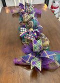 Mardi gras garland, Mardi gras garland for mantle, Mardi gras centerpiece, Mardi Gras mailbox swag