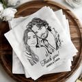 Custom Sketch Photo Napkins, Personalized Picture Cocktail, Beverage or Luncheon Napkins, Graduation, Birthday Party, Wedding, Engagement