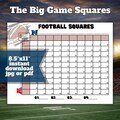 Football Squares Printable, Football Fundraiser, 100 Football Squares, Football Party Games, Football Betting Game, Football Pool