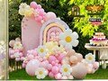 152pcs Daisy Balloon Garland | Pastel Inflatable Arch | Candy-Colored Party Decor | Retro Groovy Flower Theme | Event Decoration Set