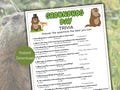 Groundhog Trivia Game, Groundhog Quiz,  Printable Groundhog Day Game for kids and adults, Groundhog Day Activity, Groundhog Day Party