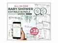 Customizable Green Baby Shower Bundle Printable 20+ Items Complete Bundle Set for BabyShower in Sage Leafy Green