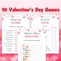 10 Printable Valentines Day Games | Valentine's Day Party Games | Valentine's Day Games For Adults | US Letter Size & A4 Included | DOWNLOAD