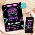 Editable Bowling Birthday Invitation Let's Strike Up Some Fun Bowling Party Invitation Bowling Birthday Invitation Editable Canva B104
