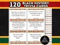 120 Black History Month Trivia Cards, Printable Black History Month Games, Black History Quiz, Classroom Activity for Kids, Instant Download
