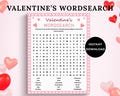 Valentines Day Word Search Game, Valentines Day Activity, Valentines Day Game, Valentines Party Game, Valentines Activity Wordsearch Puzzle