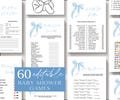 Blue Bow Baby Shower games Bundle, Editable Blue Bow boy baby shower Games, Blue Ribbon, Bow Baby Boy Shower games Printable