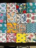 Assorted Cloth Napkins Set 100 Pack of Hand Block Printed Wedding Napkins, Washable Cotton Mix and Match Reusable Table Cloth Dinner Napkins