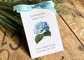 Something Blue Before I Do, Bridal Shower Favors | Blue hydrangea design | flower seed packets