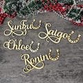 Stocking tags Holyday Personalized horseshoe Christmas Stocking Tags Wood Christmas gift tags with loop Christmas Present tags Name Ornament