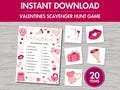 Printable Valentines Scavenger Hunt Game | Instant Download, Checklist with 20 Item Pictures to Hide, Valentines Activity for Kids