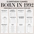 33rd Birthday Games for Him Born in 1992 33rd Birthday Party 33 Party Games Men Back in 1992 Trivia Simple Birthday Games for Male Adult MB2