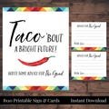 Taco Bout a Bright Future Printable Fiesta Graduation Advice for the Grad 8x10 Sign and Cards, Class of 2025, Instant Download, You Print