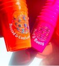 Disco Ball Cups Boozed and Confused Party Cups Customizable Reusable Bachelorette Personalized 16oz 70s Groovy Bachelorette
