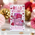Editable Book Valentine's Day Gift Tag Read-iculously Glad We Are Friends Valentine's Classroom Tag Valentine Bookmark Instant Download VL