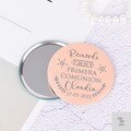 Personalized Pocket Mirror - Baptism Favors, Christening Gifts, First Communion Souvenirs for Guests
