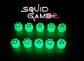 Set of 2 Gonggi games from Squid Game 2 (10 game pieces) - Glow Bright Green Edition - Korean skill game