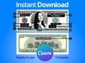 Personalized 100 Dollar bill canva template, Editable dollar, Custom dollar bill, fake money. Instant download, 100 bucks custom prop money.